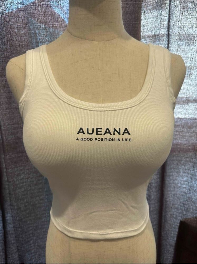 White Graphic Tank Top