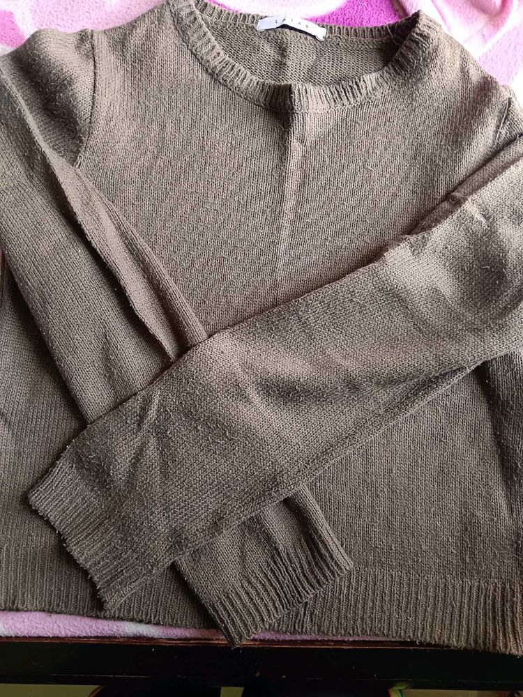 Casual Brown Pullover