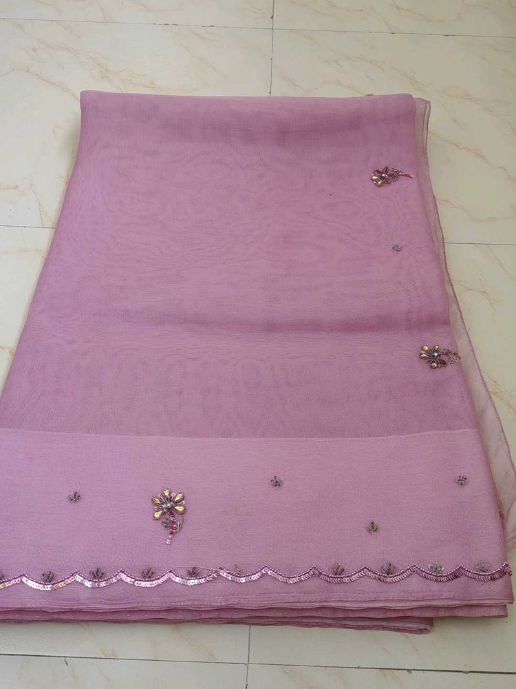 Elegant Pink Saree with blouse