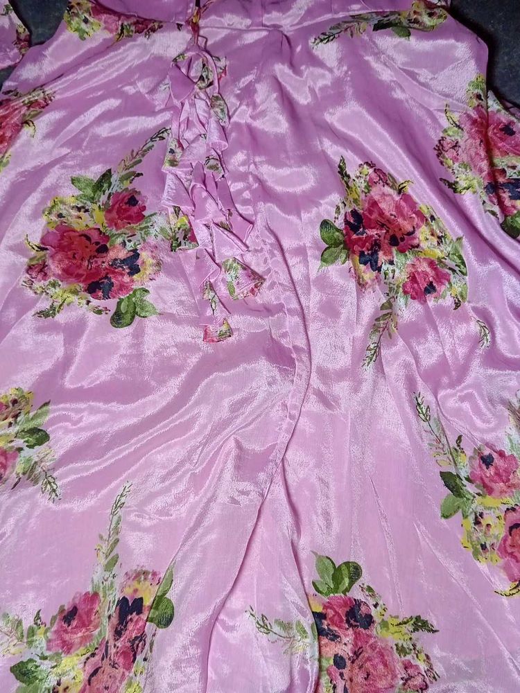 Floral silk gown