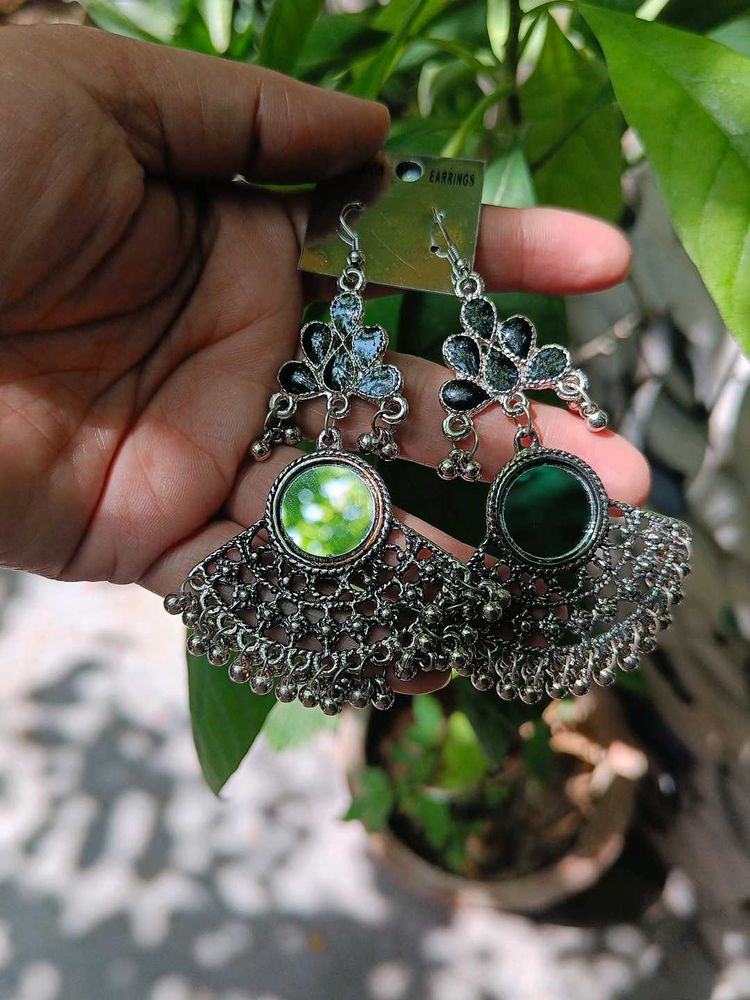 Oxidised Earrings Black