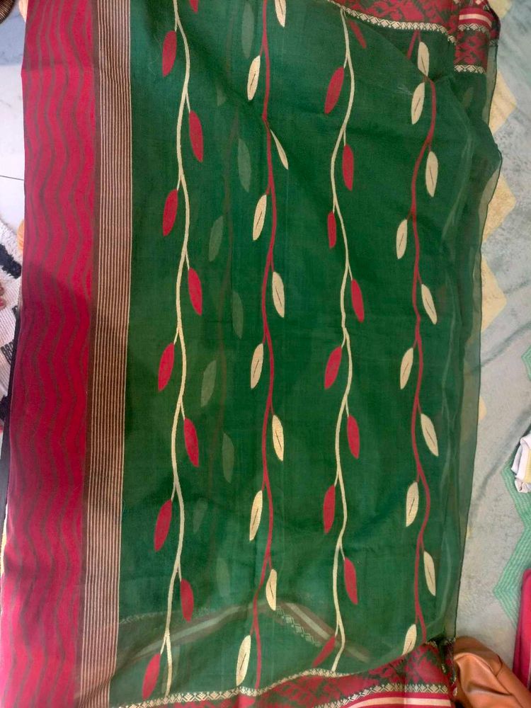 Very Rich Cotton With Embroidery Saree