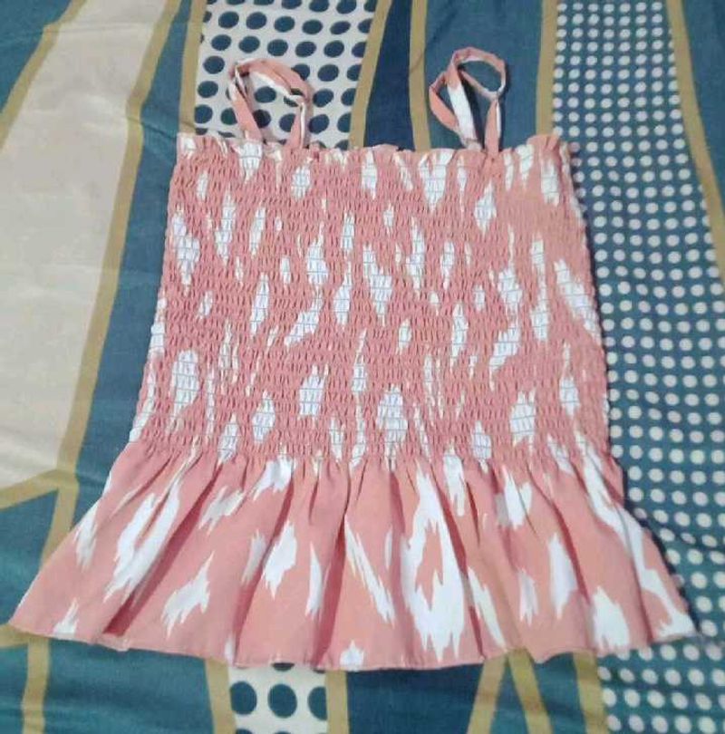 Peach Smocked Tank Top