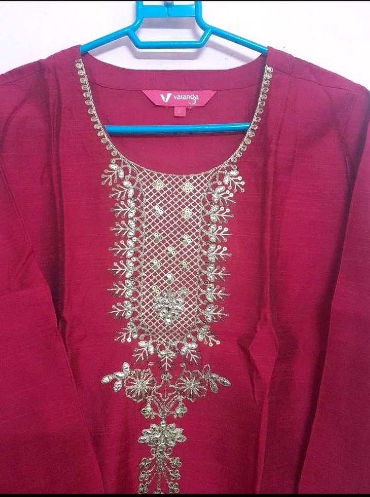 Varanga Elegant Maroon Kurta