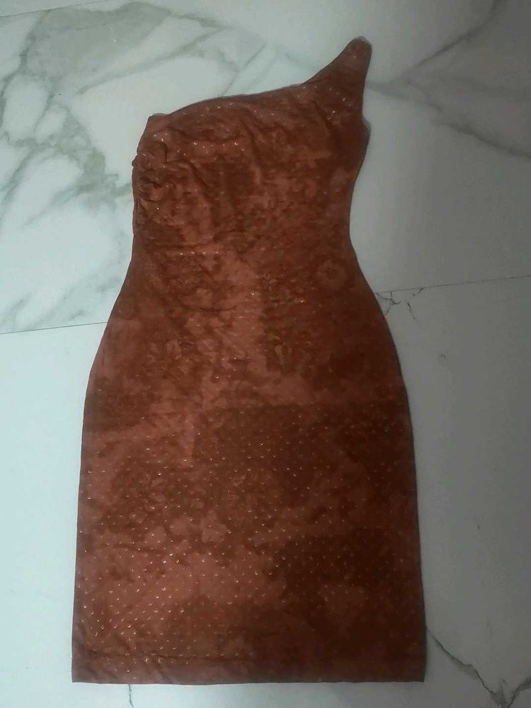 nude One Shoulder Dress