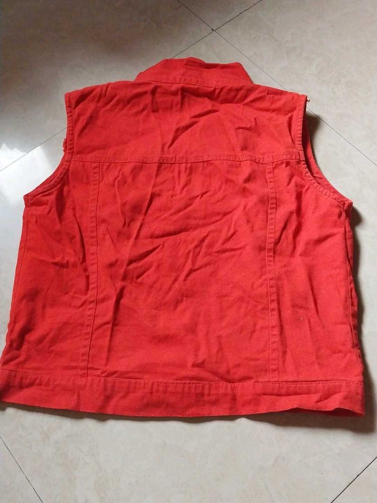 Red Sleeveless Jacket