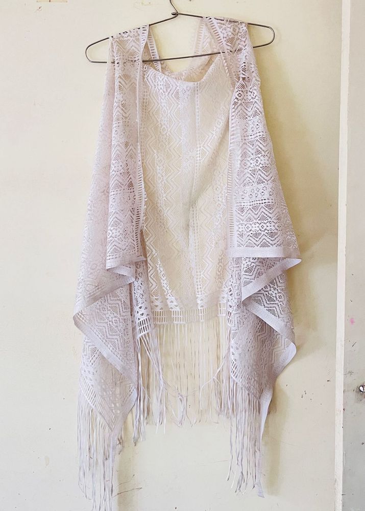 Lace Fringe Vest