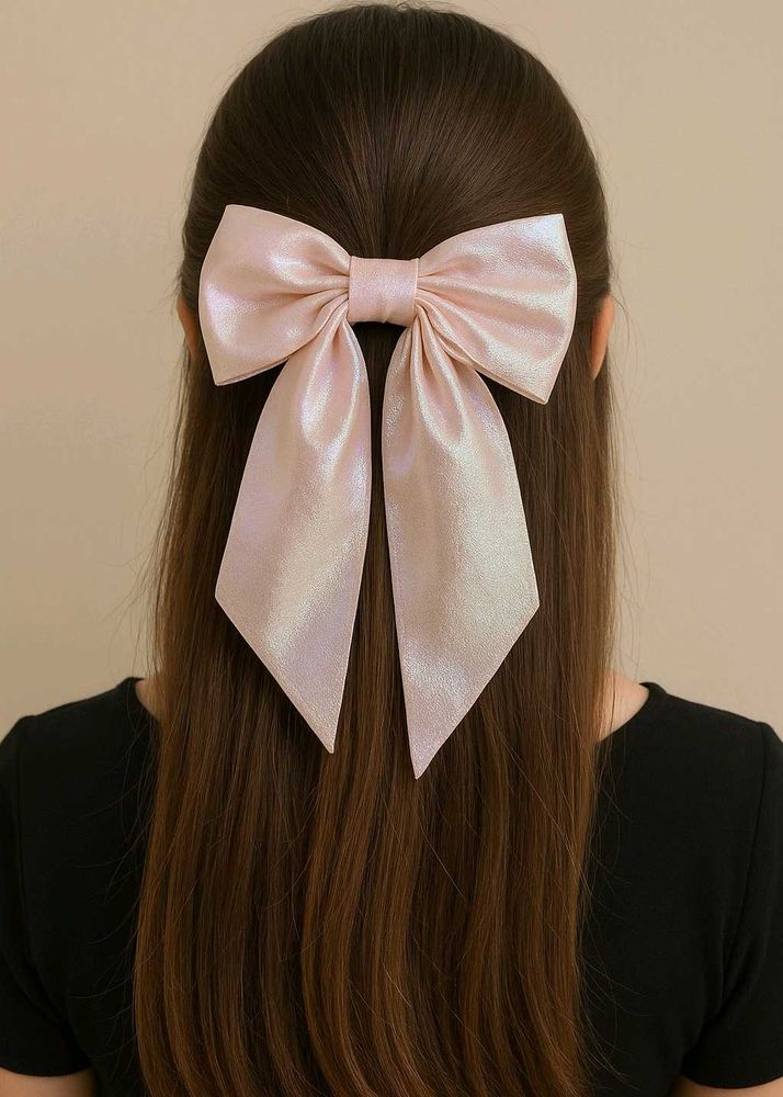 Pink Satin Hair Bow