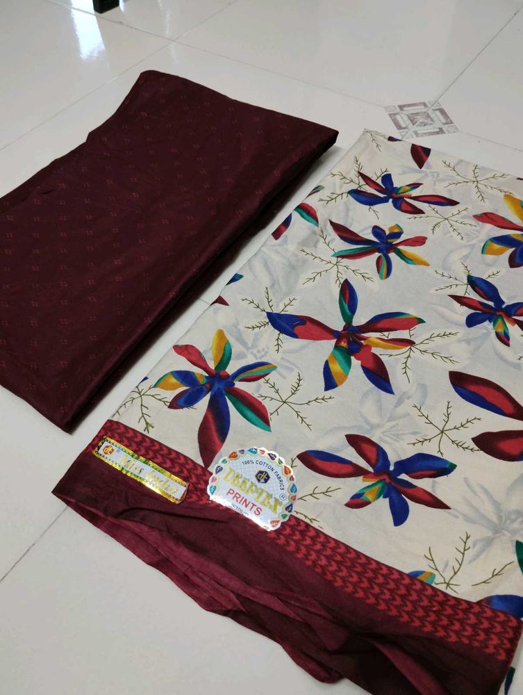 Floral Deeptex Dress Material