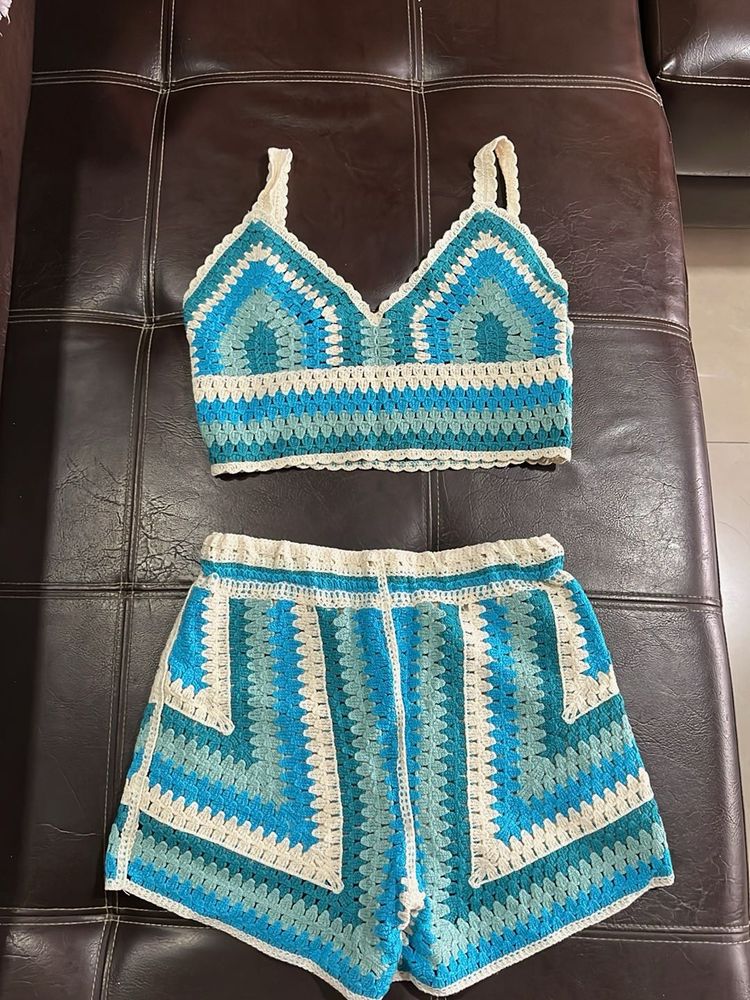 Crochet Top &amp; Shorts Set