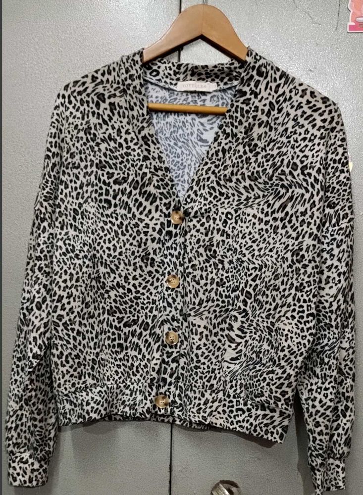 Branded Animal Print Cardigan