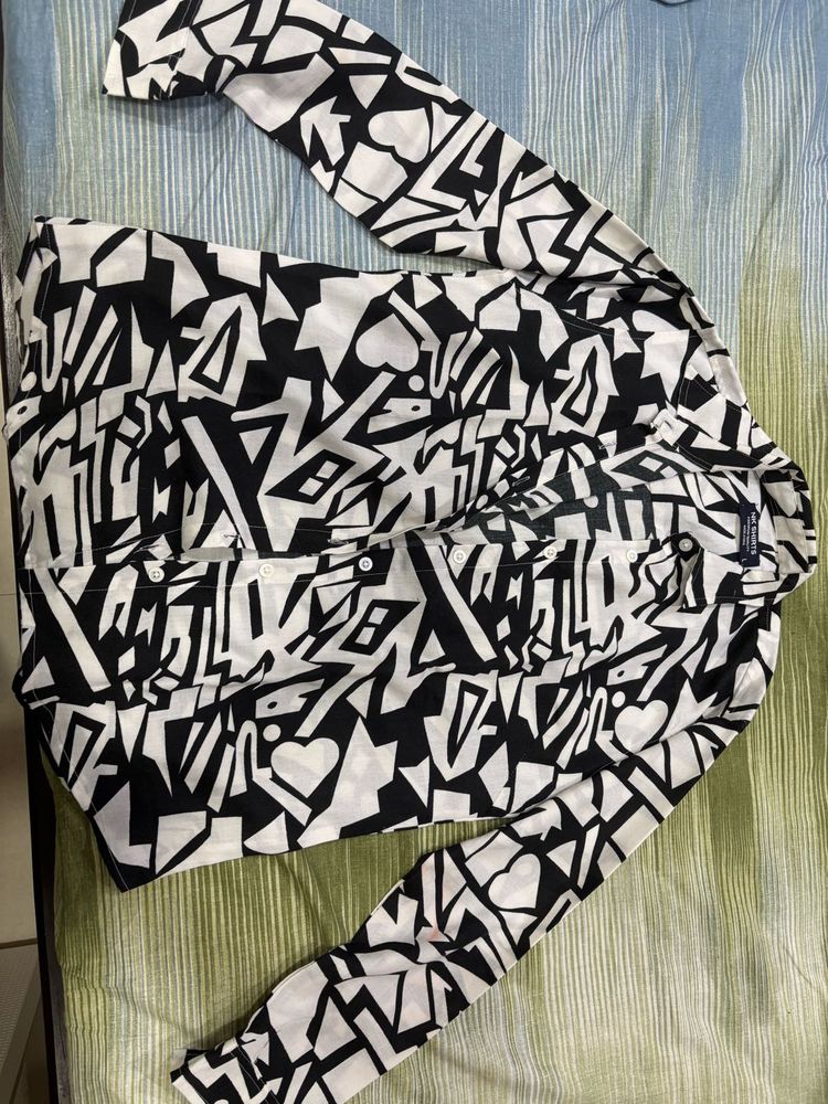 Abstract Print Long Sleeve Shirt