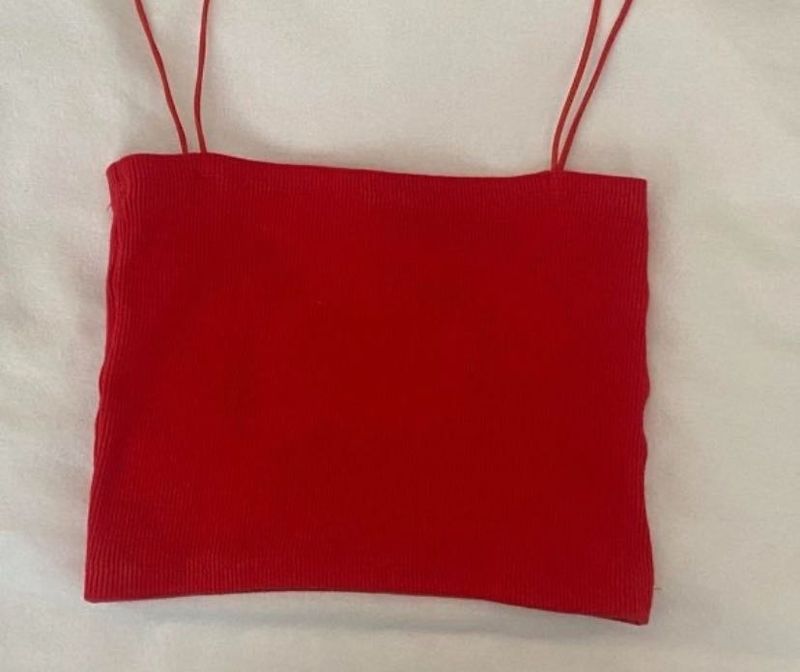 Red Sleeveless Crop Top