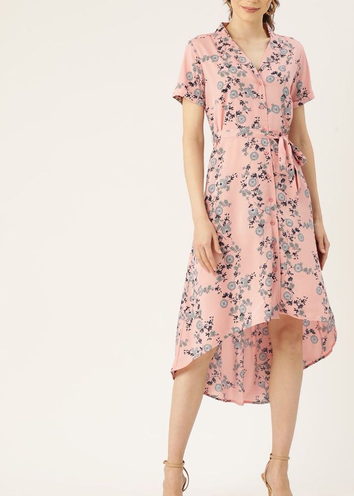 Floral High-Low Shirt Dress