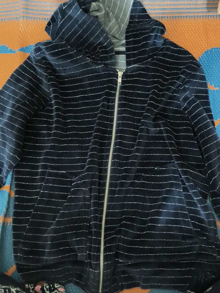 Striped Zip-Up Hoodie