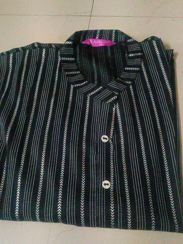Striped Button-Up Top