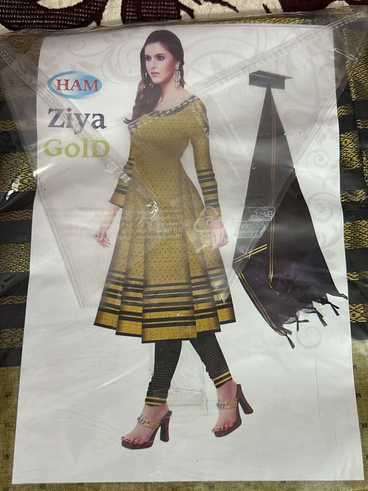 HAM Ziya Gold Anarkali Suit