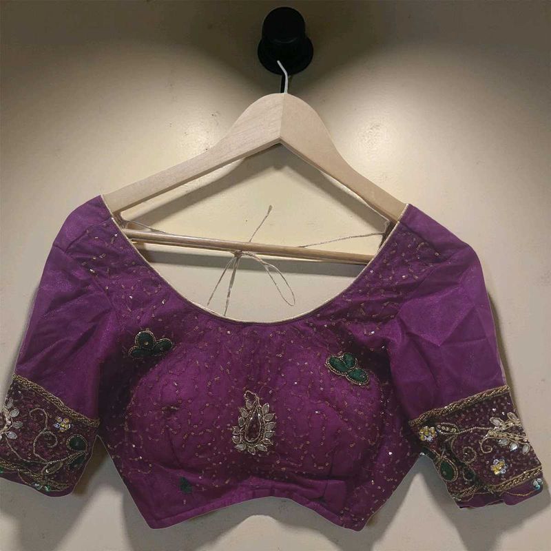 Purple Embellished Blouse