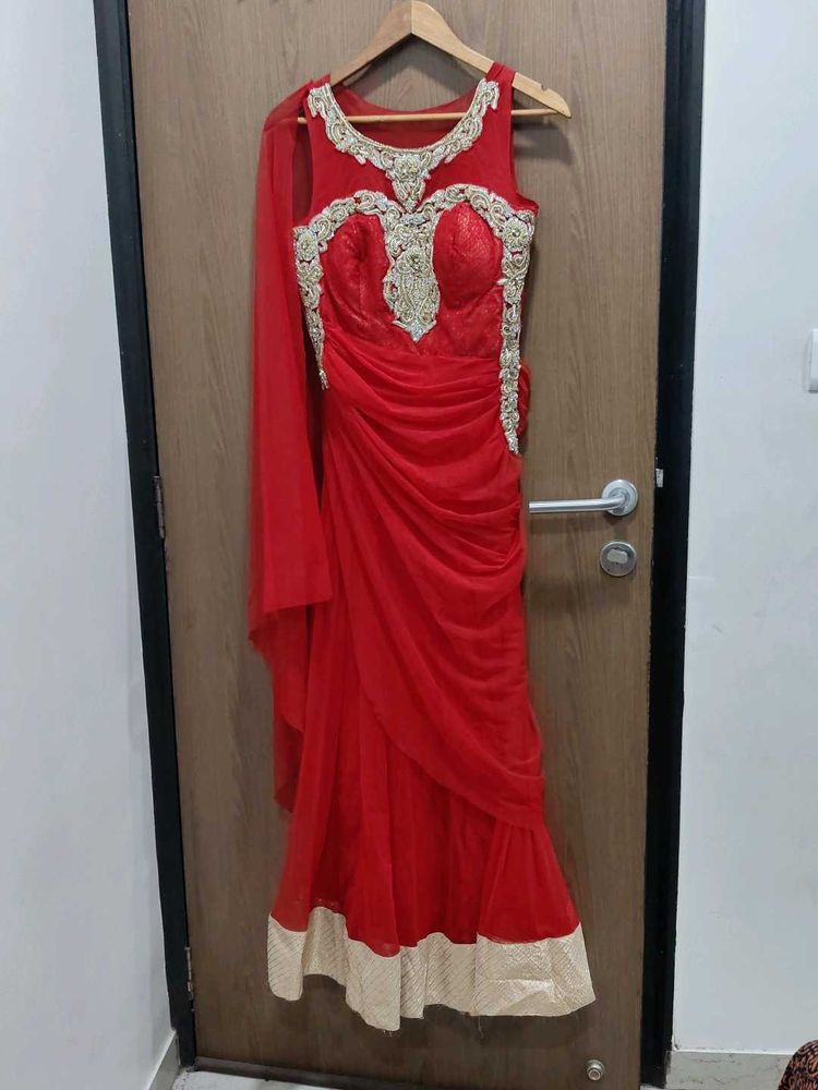 Elegant Red Ethnic Gown
