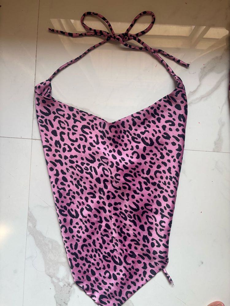 Pink Leopard Halter Top