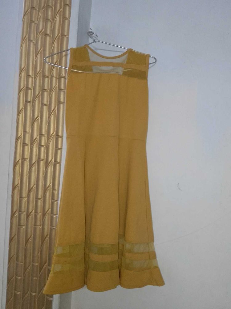 Mustard Yellow Fit &amp; Flare Dress