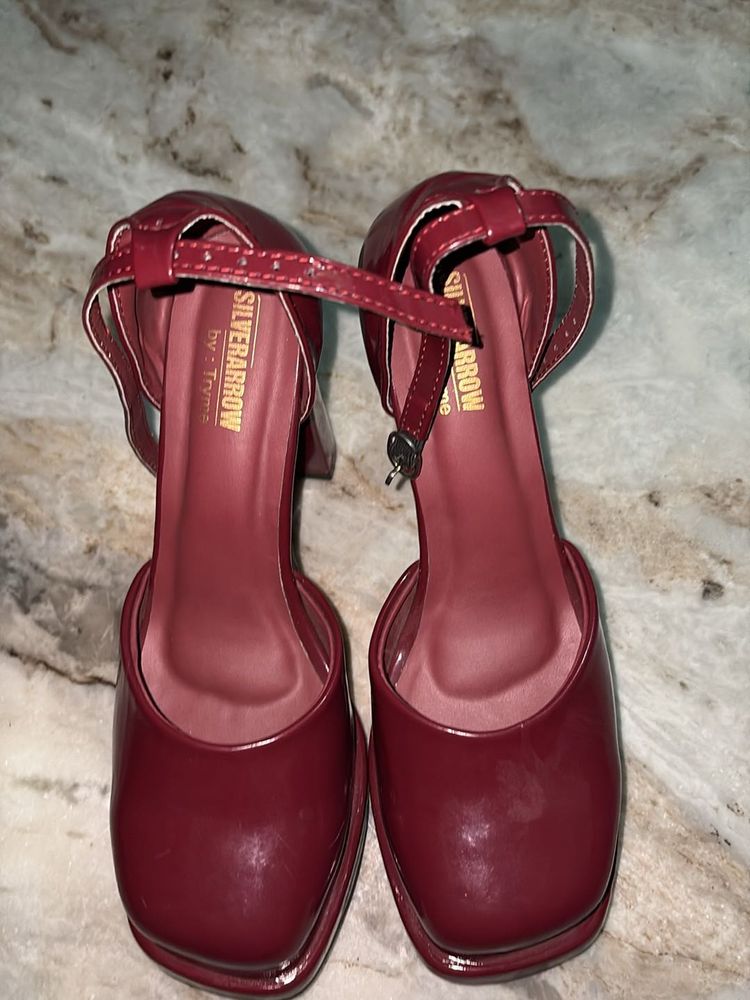 Froh Feet Women Heels Sandal (Maroon, 7)