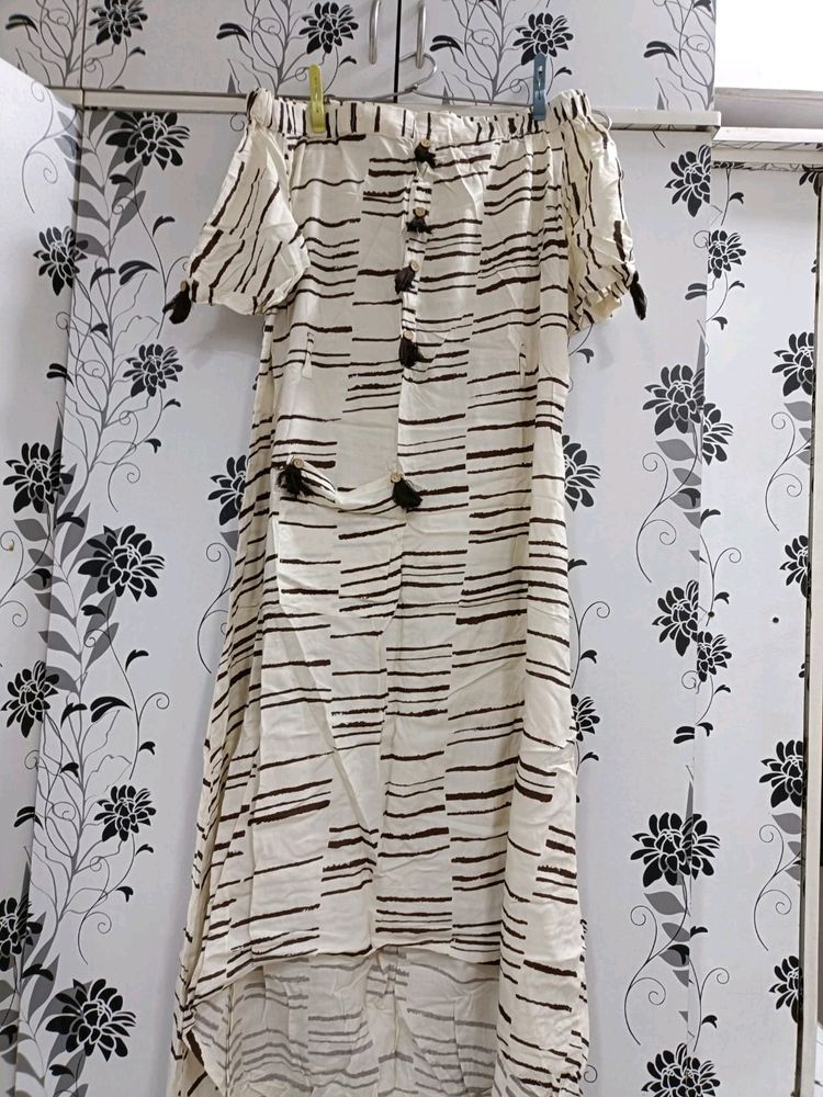 Off Shoulder Beautiful Design With Tassel And Side