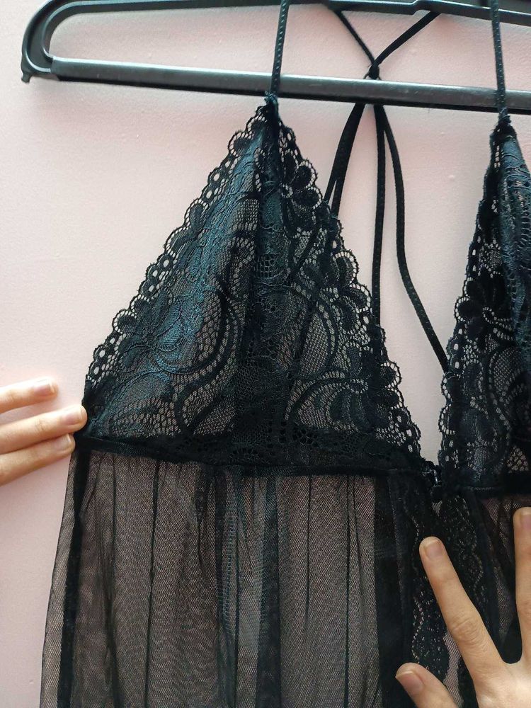 Lacy Black Babydoll