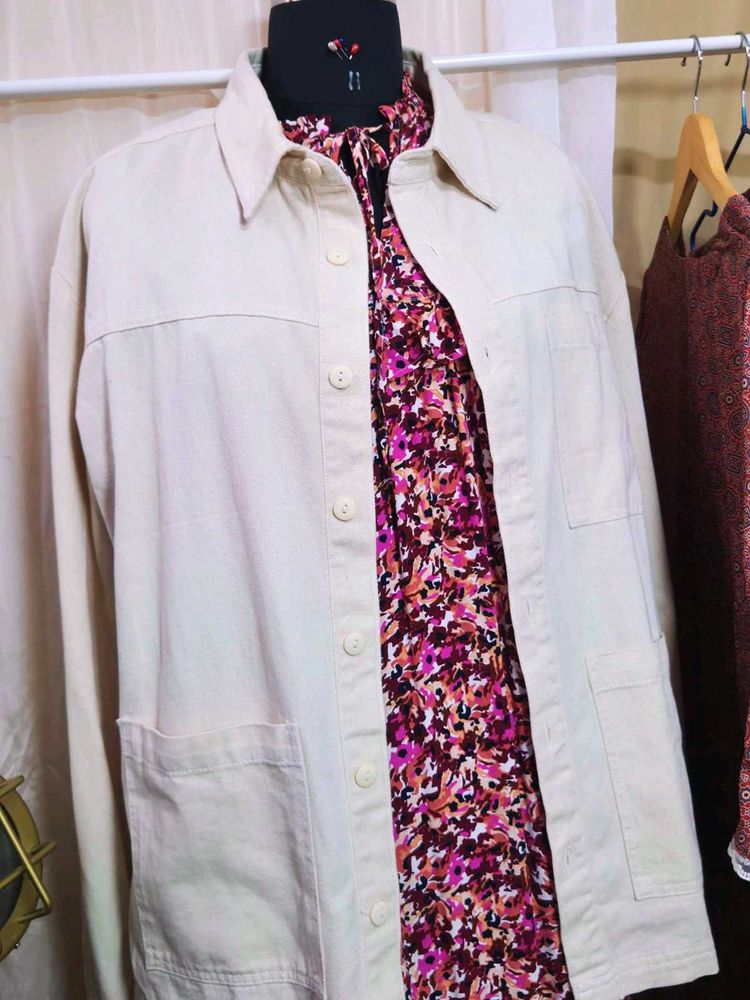 Beige Overshirt Jacket
