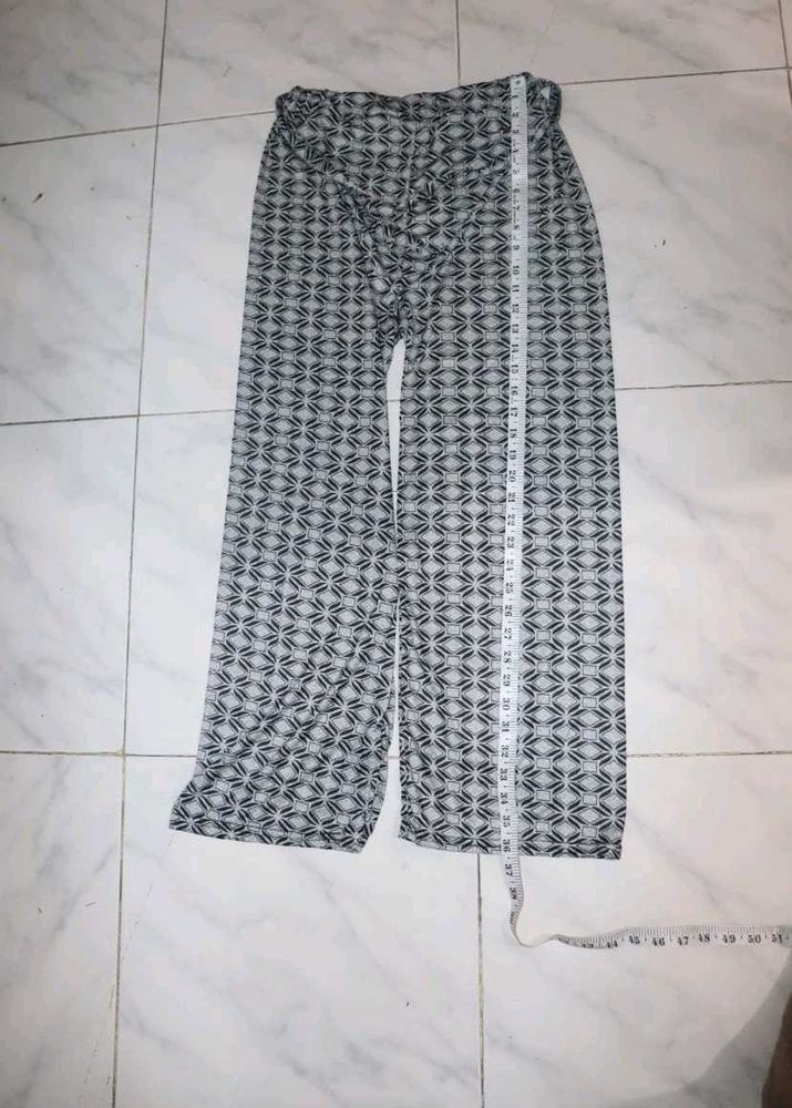 Abstract Print Wide Leg Pants