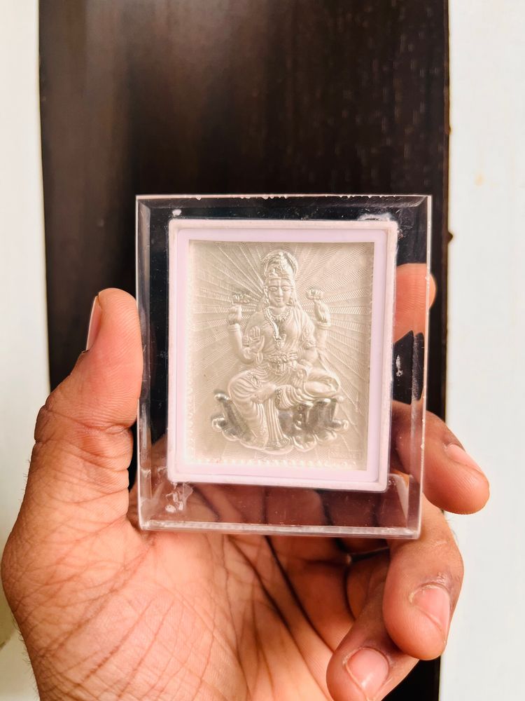 pure 999 silver frame of lakshmi mata