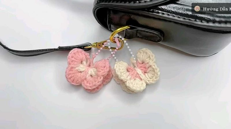 Handmade Crochet Butterfly Keychain