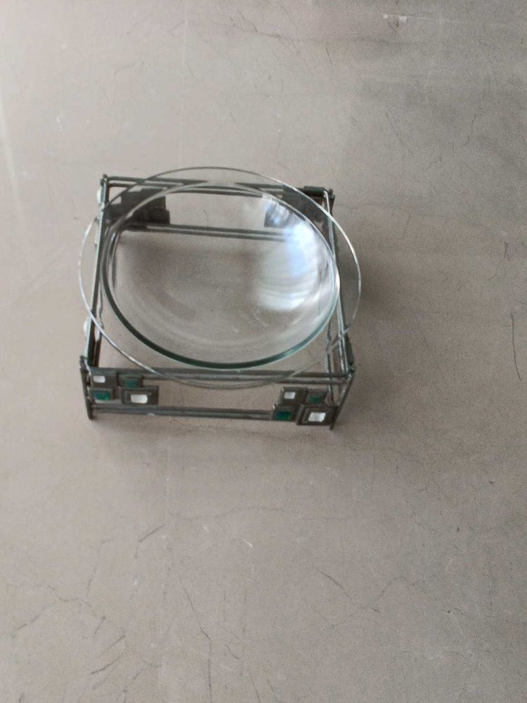 Glass Bowl with Metal Stand