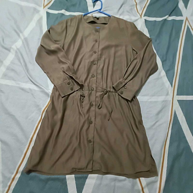 Brown Button-Down Dress Bust 40