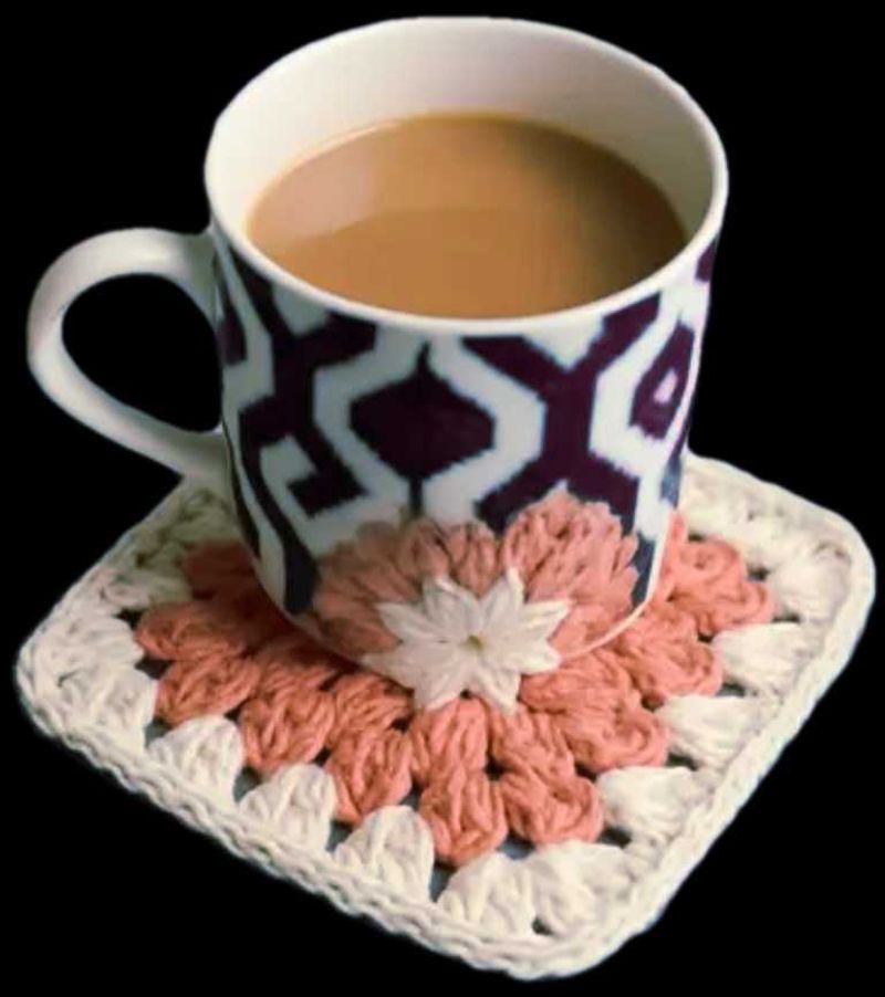 Handmade Crochet Square Coaster (Set Of 6)