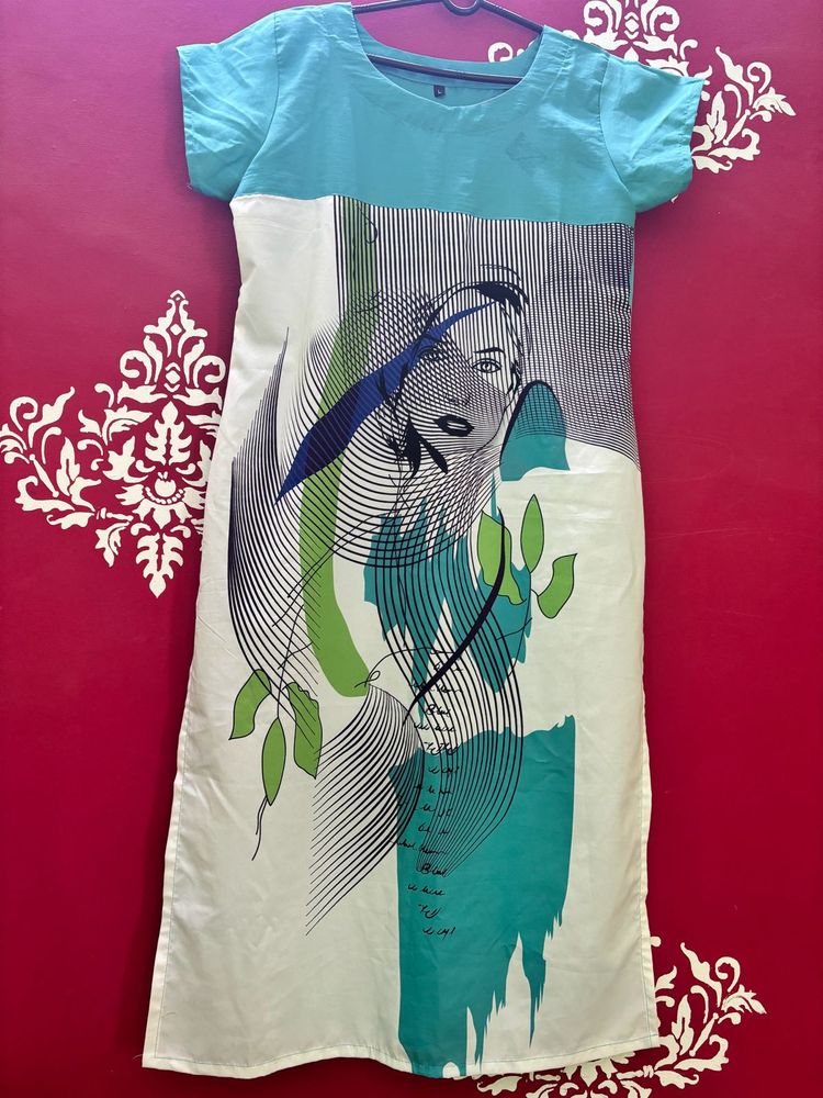 Attractive Sea Blue Kurti just For u 🩵
