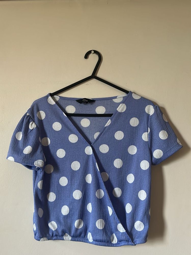 blue cropped top for women