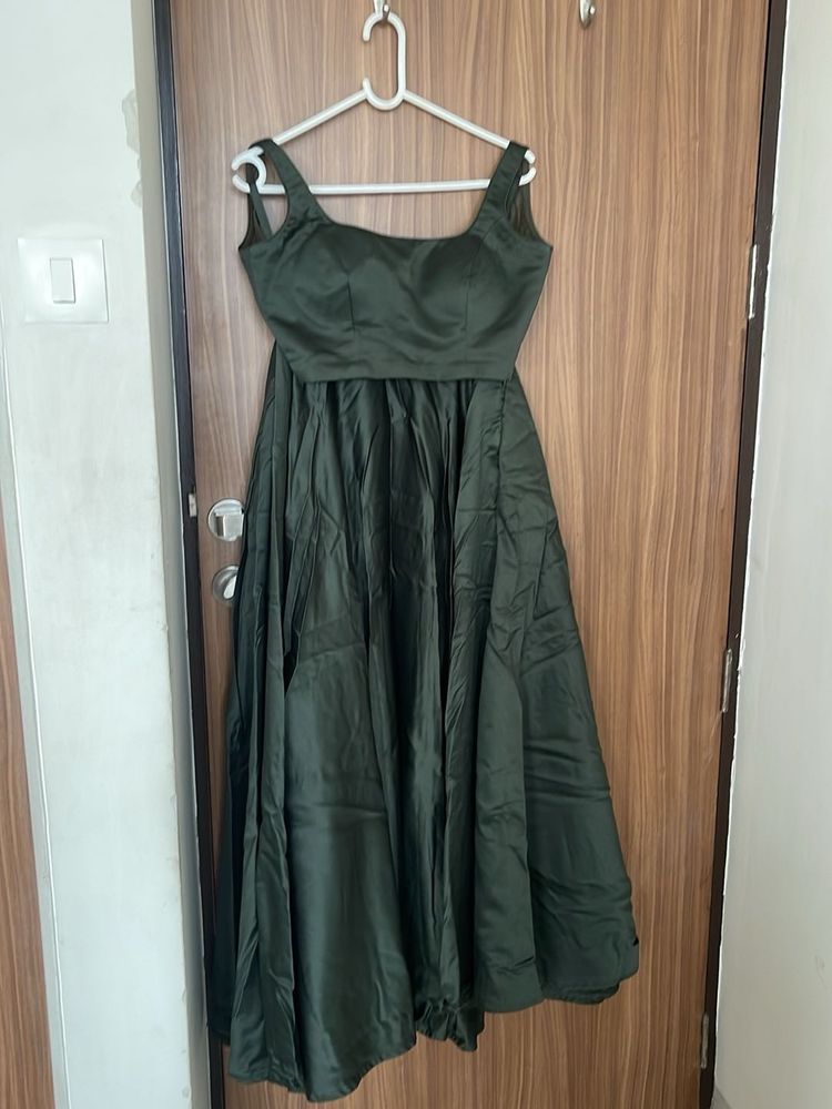 Green Lehenga With Backless Blouse