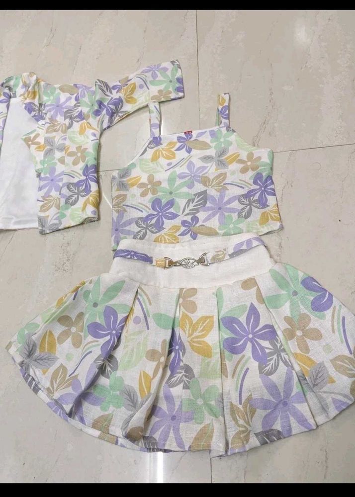 Floral Crop Top &amp; Skirt Set