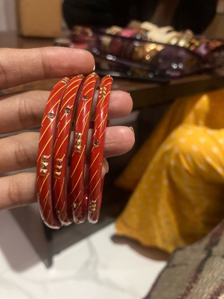 Red &amp; Gold Bangles