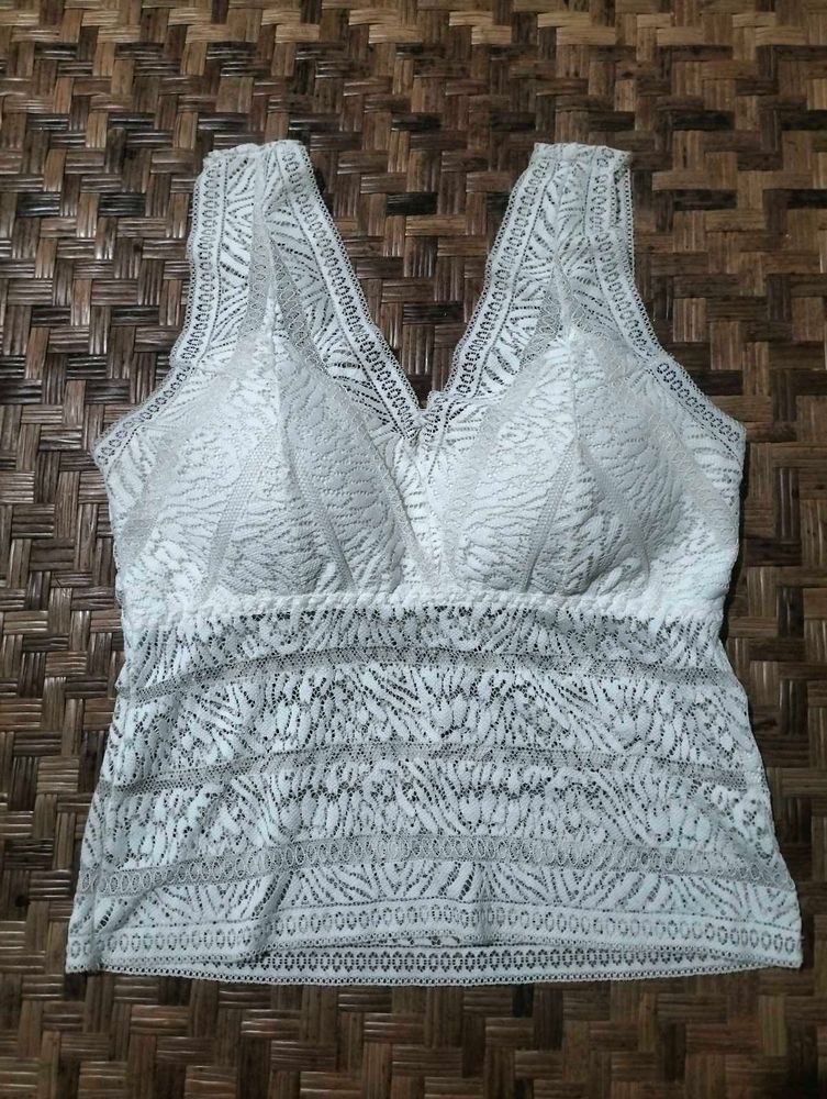 Lace Padded White Top 🎀