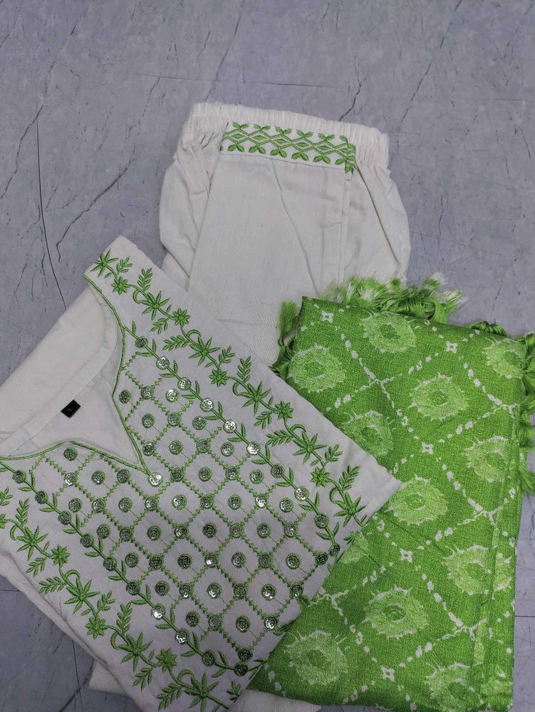 Women&#39;s Cotton Kurta Pant Set with Dupatta😍