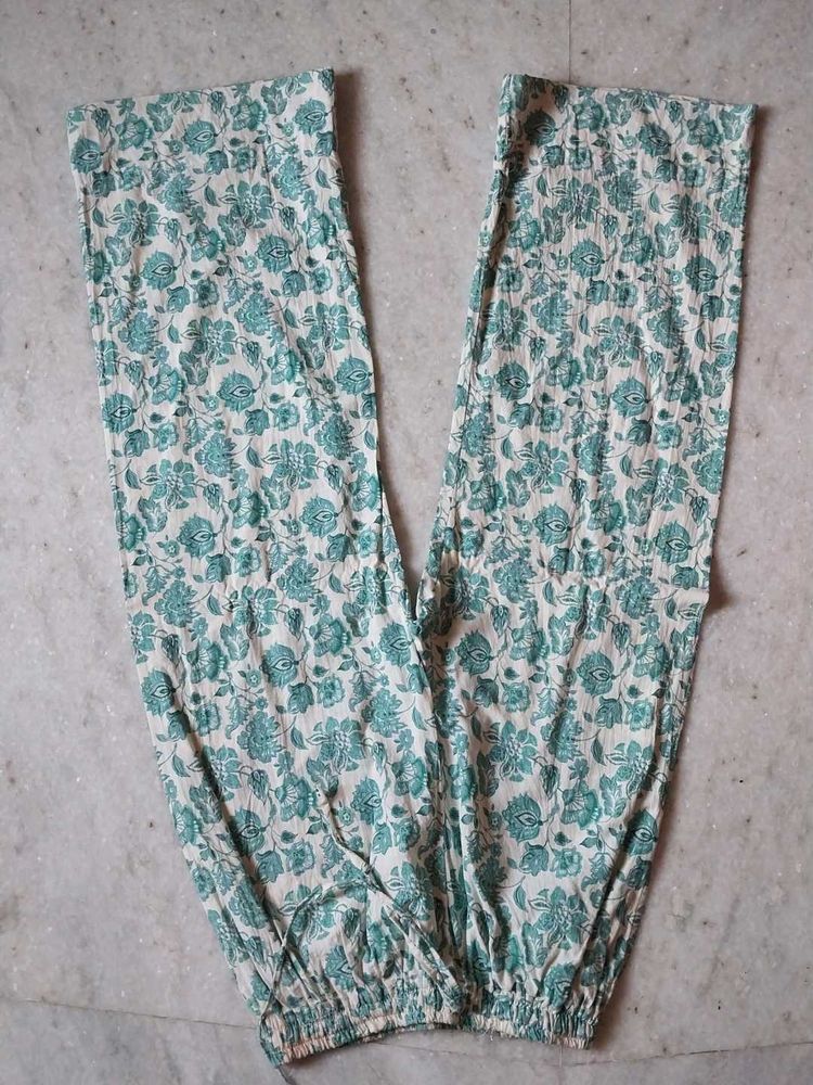 Floral Print Cotton Pants