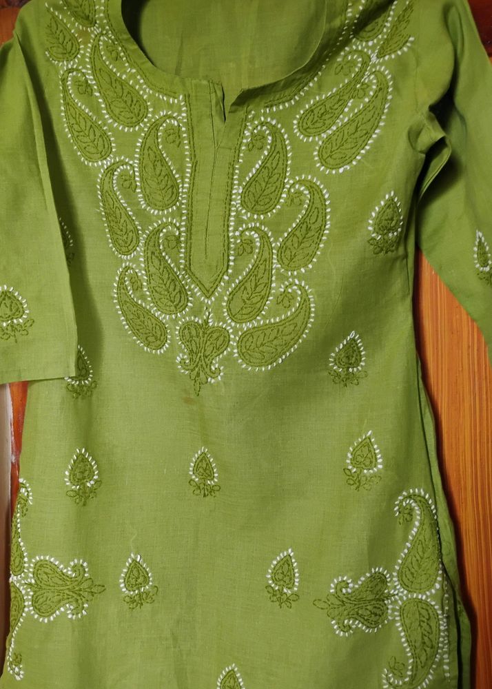 Green Embroidered Kurti