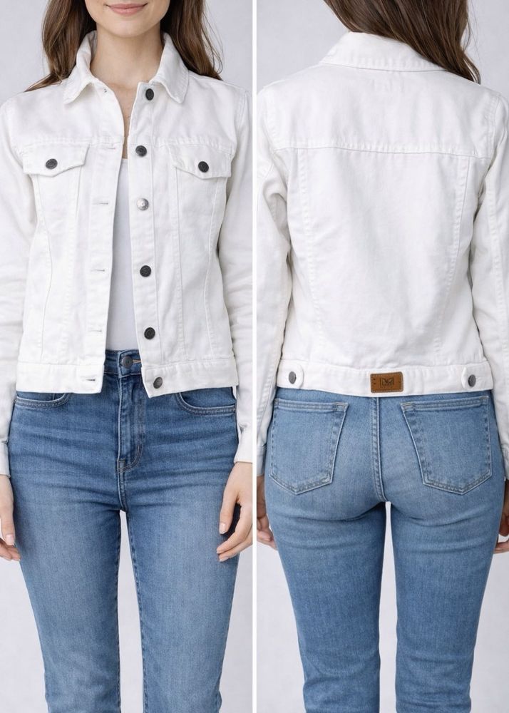🤍 White Denim Jacket – Gently Used, Excellent Con