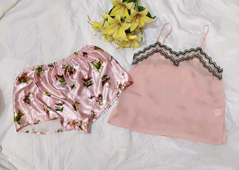 Very Fancy Satin Cute Lace Cami With Top