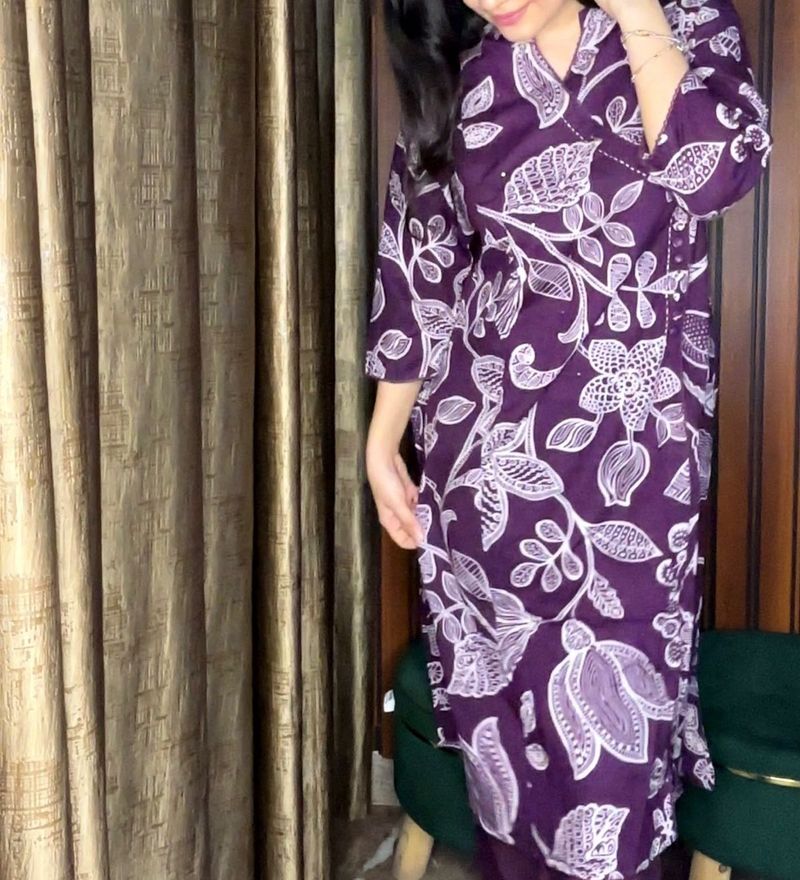 Angrakha Style Kurta With Pants