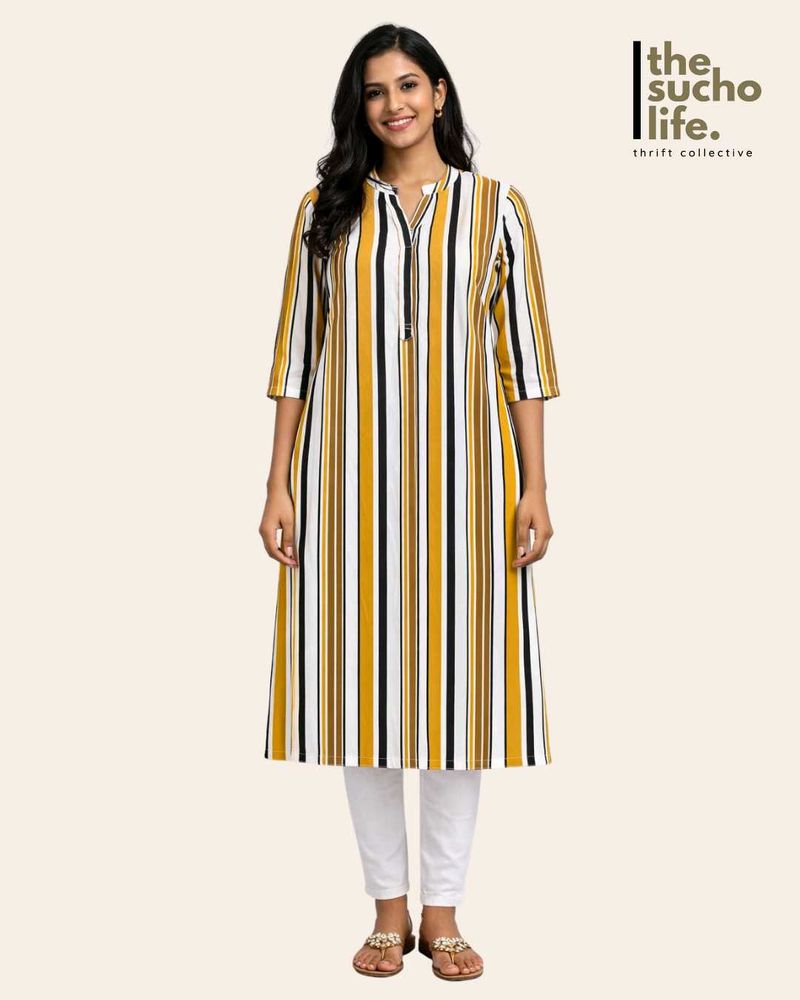 Striped Cotton Kurta | WOMEN