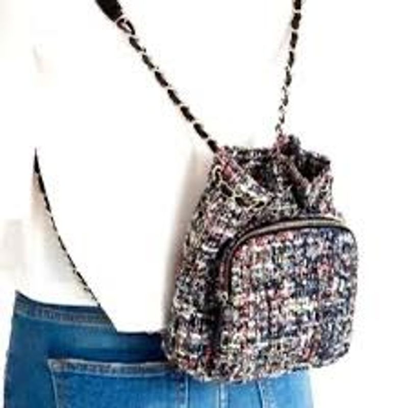 Zara tweed Mini Backpack