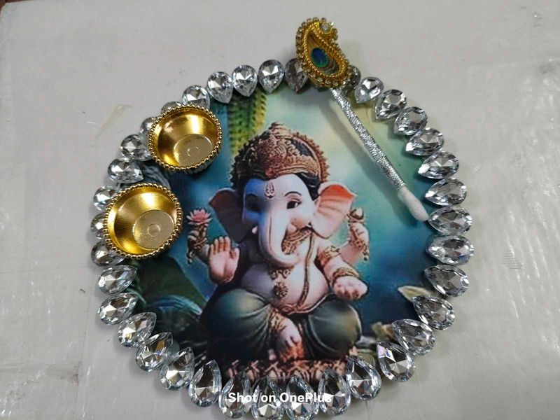 Ganesh Pooja Thali Plate रोली चावल